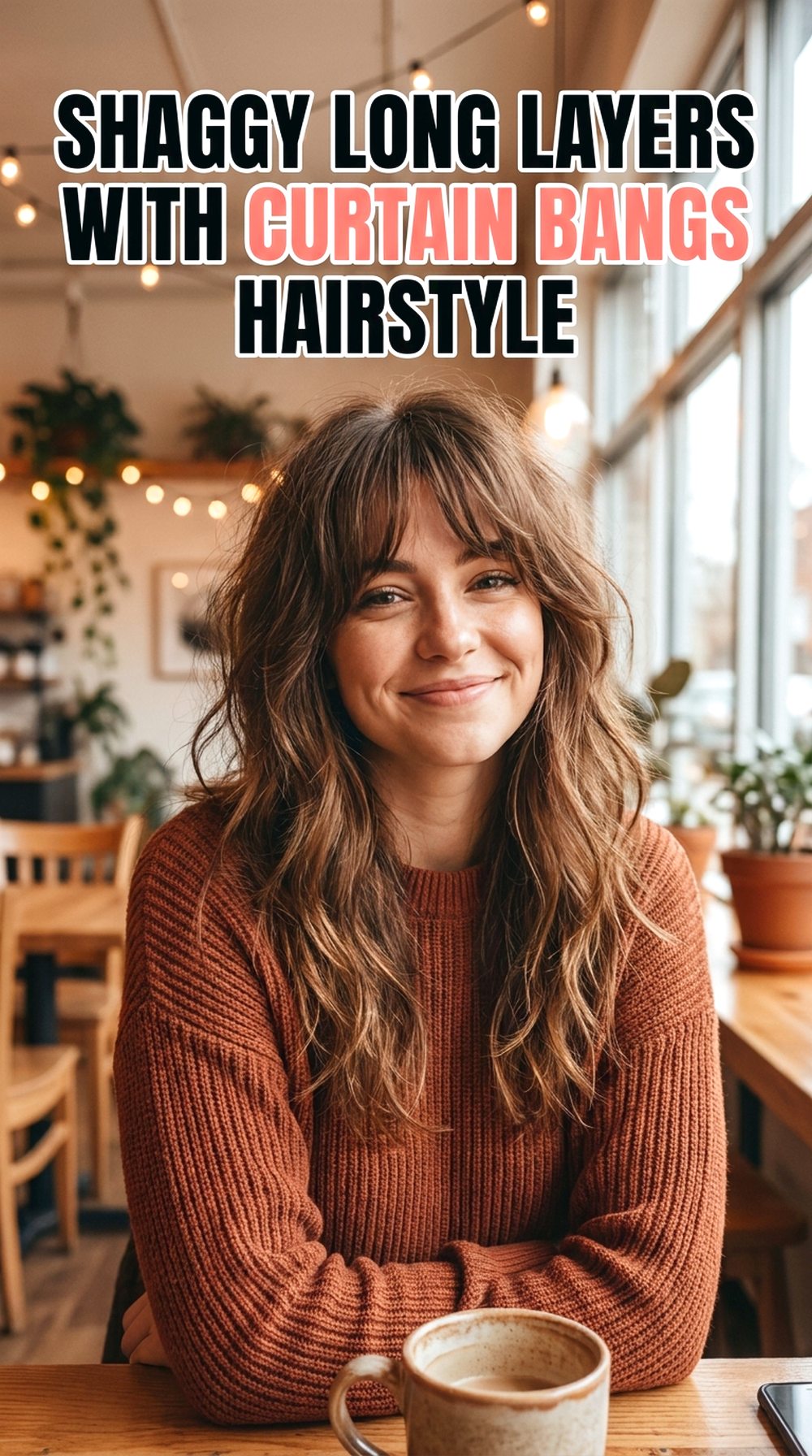 Shaggy Long Layers With Curtain Bangs