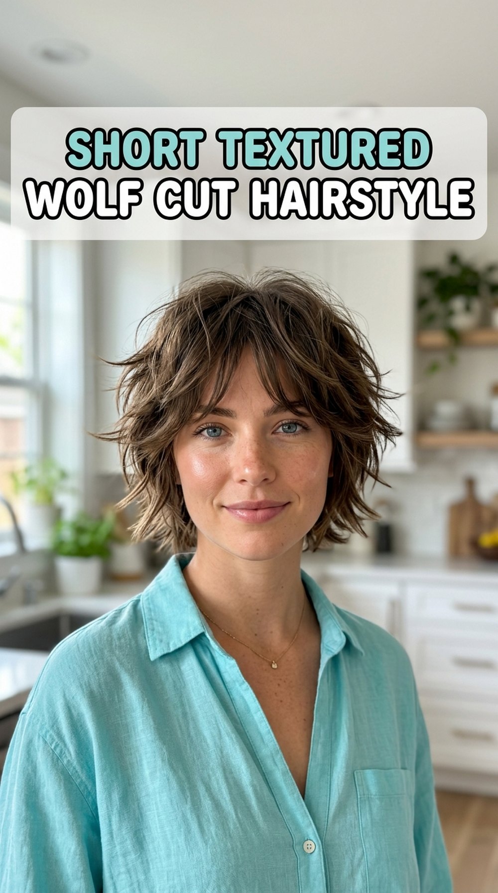Short Textured Wolf Cut Hairstyle