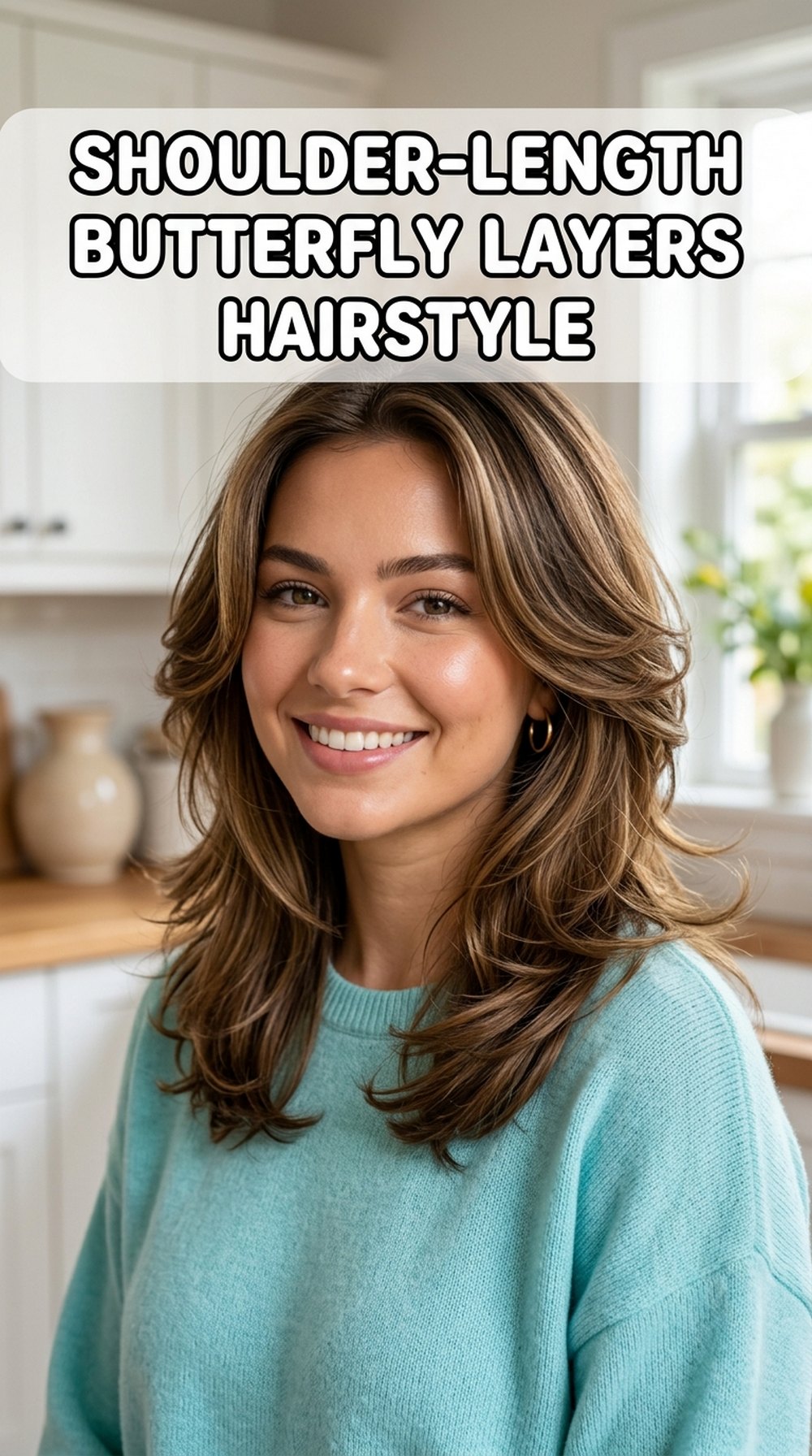 Shoulder-Length Butterfly Layers Hairstyle