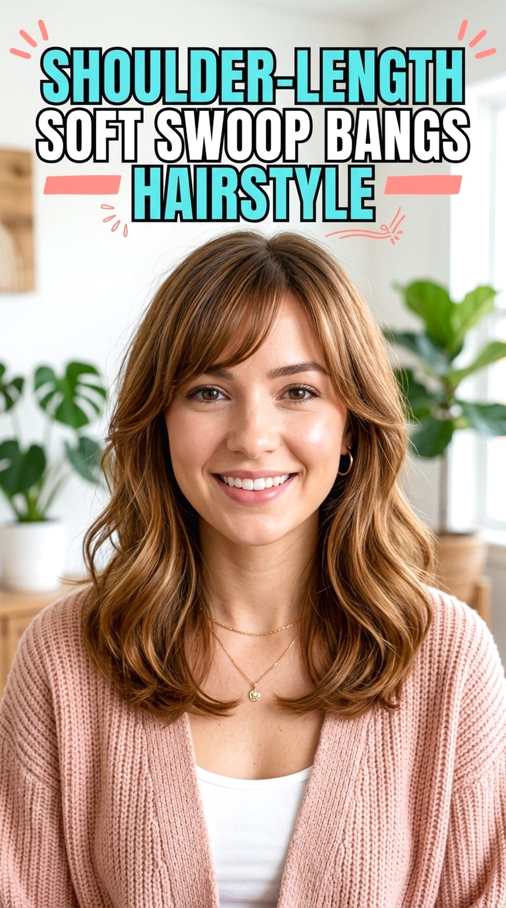 Shoulder-Length Soft Swoop Bangs