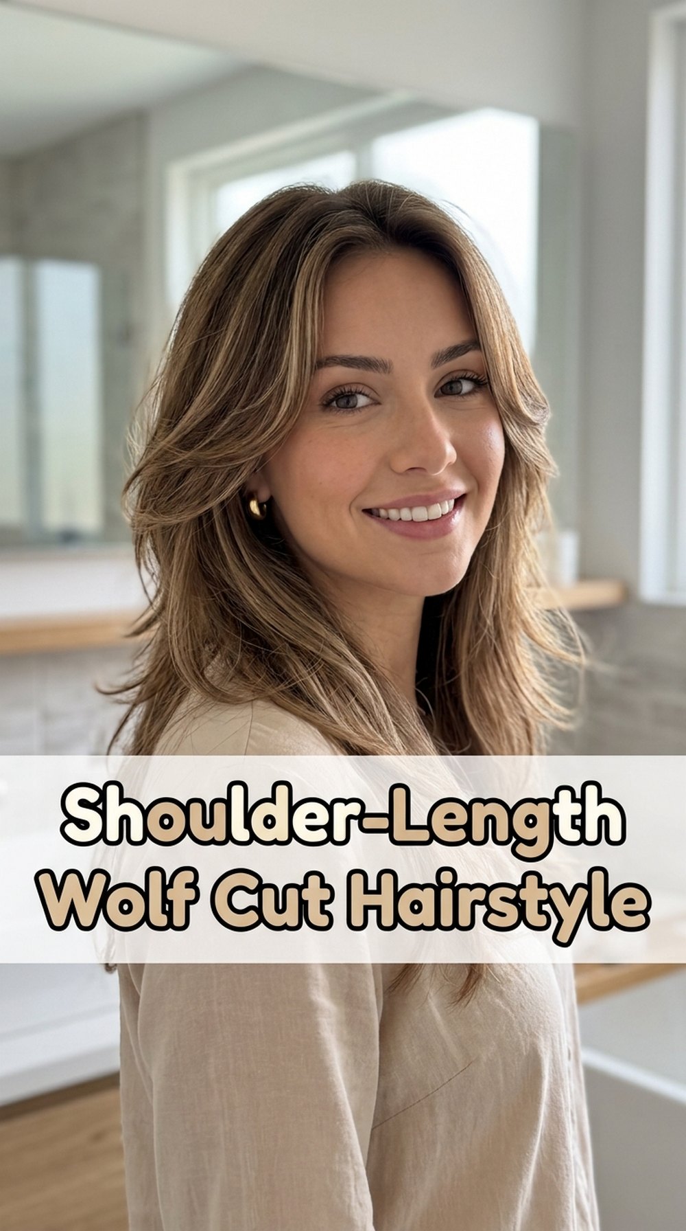 Shoulder-Length Wolf Cut Hairstyle