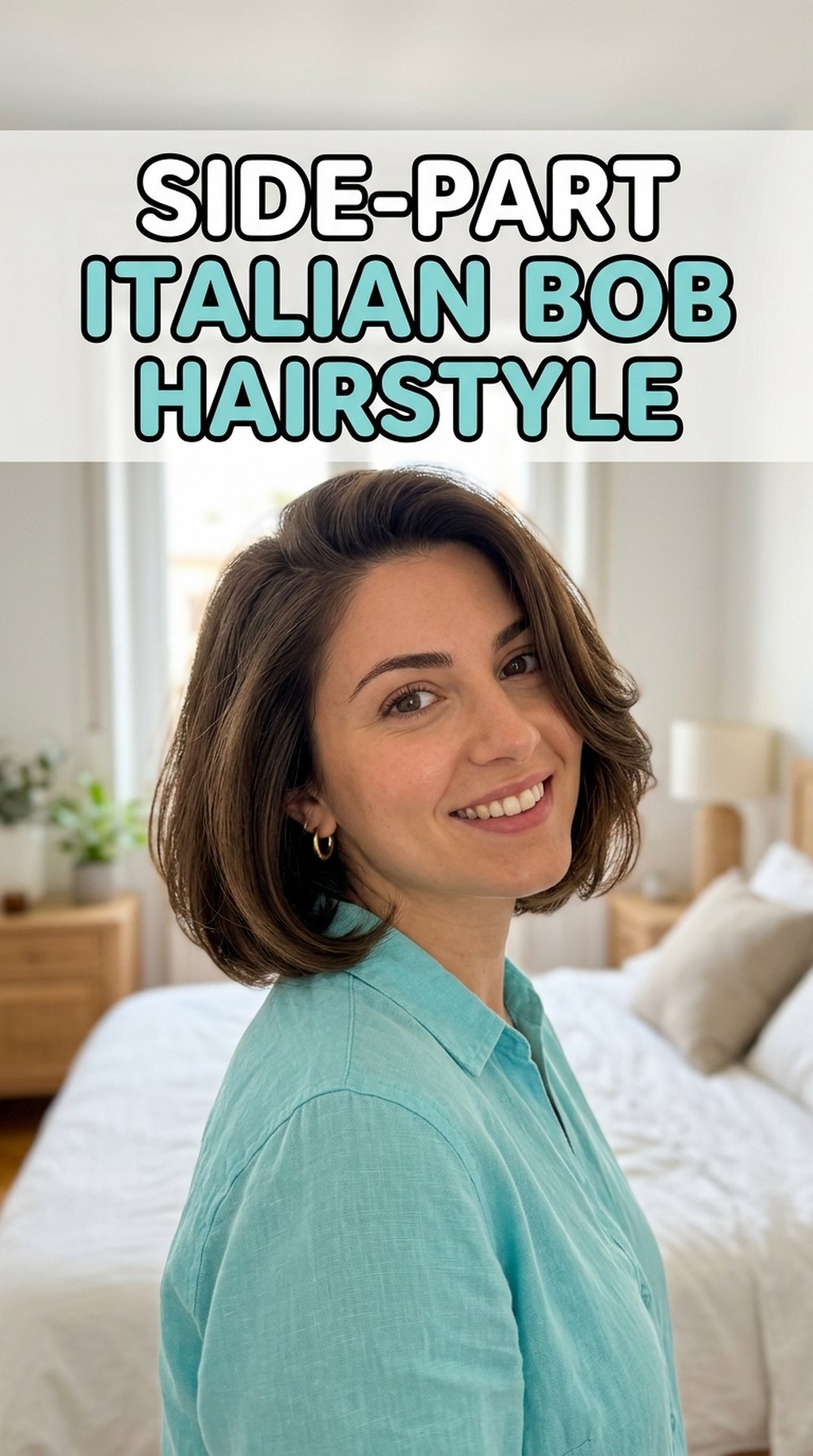 Side-Part Italian Bob Hairstyle