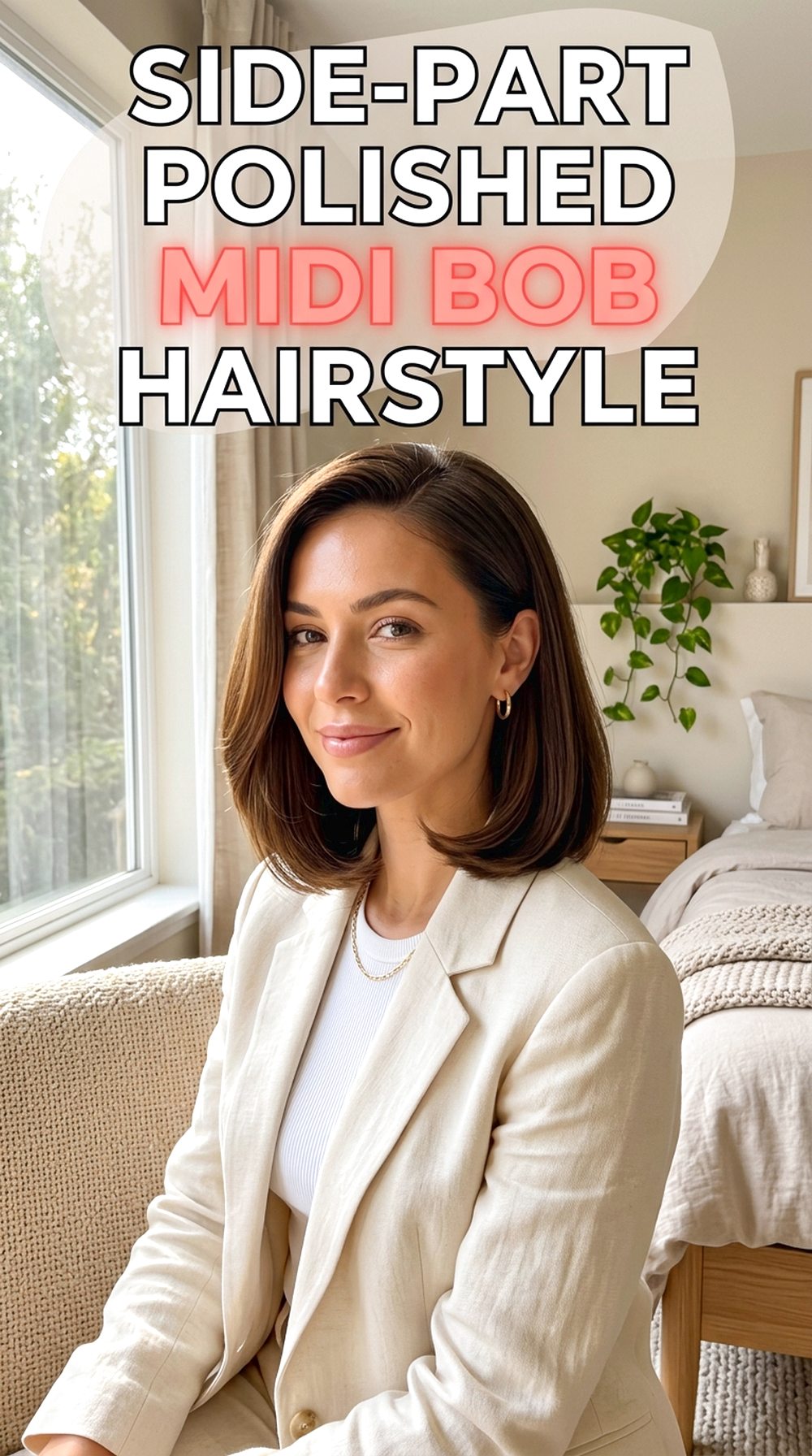 Side-Part Polished Midi Bob