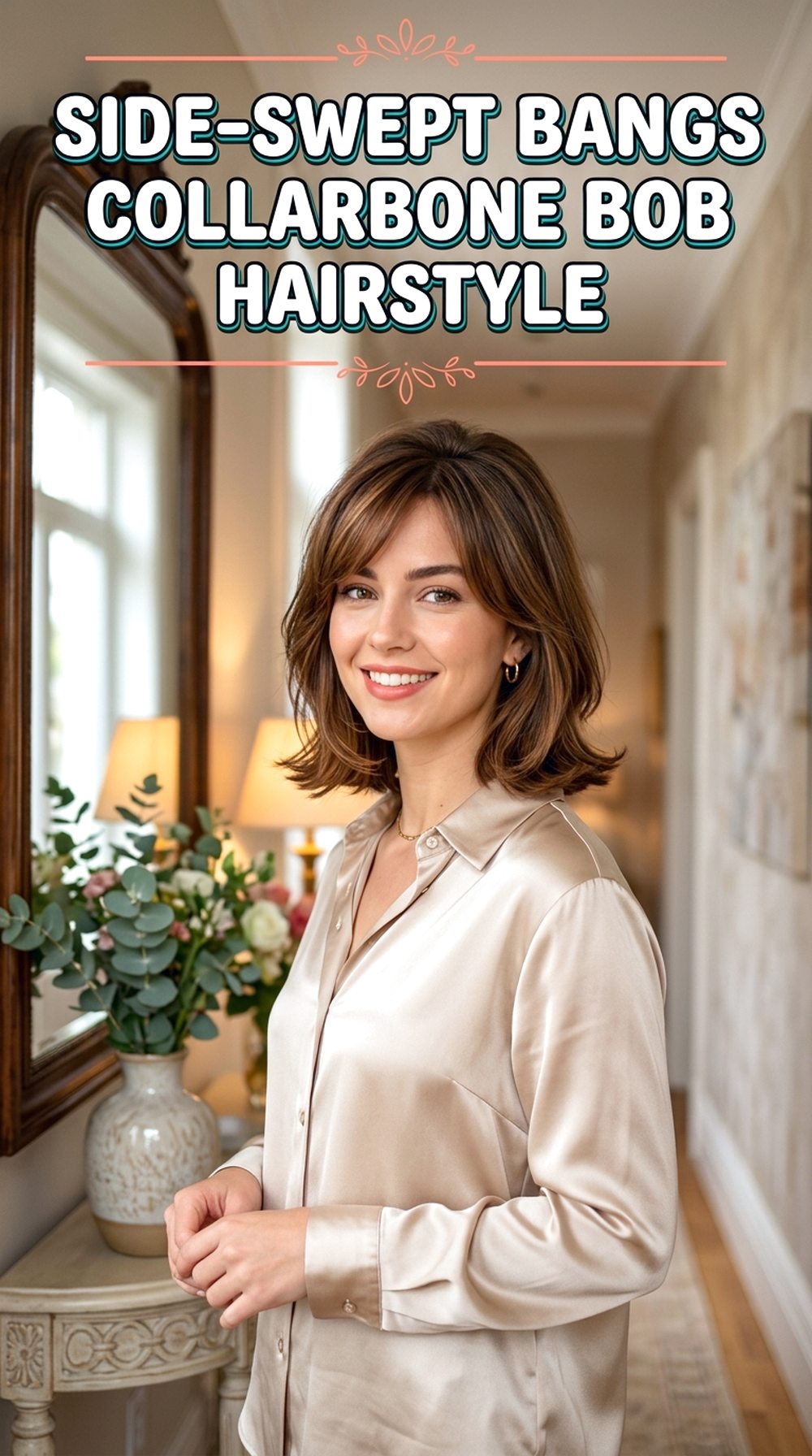 Side-Swept Bangs Collarbone Bob
