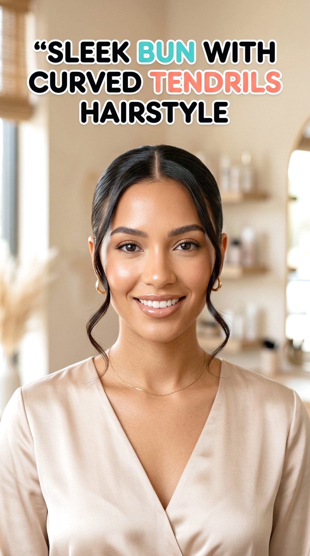 Sleek Bun With Curved Tendrils