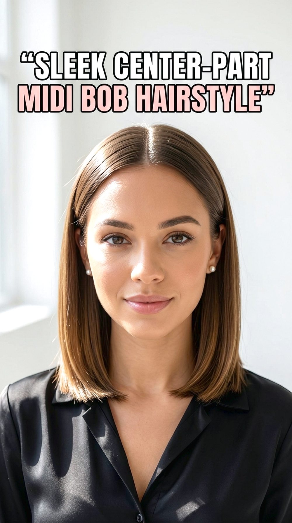 Sleek Center-Part Midi Bob