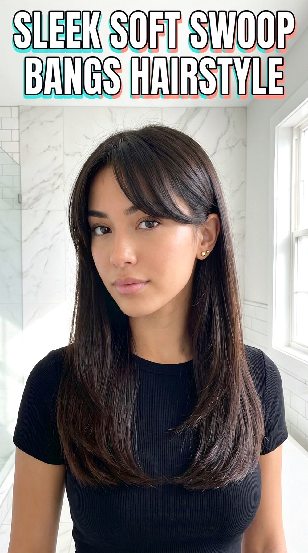 Sleek Soft Swoop Bangs