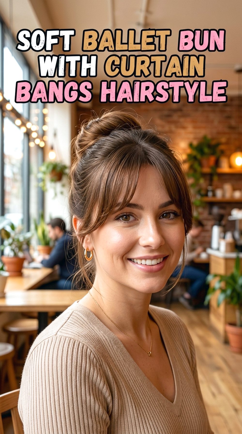 Soft Ballet Bun With Curtain Bangs