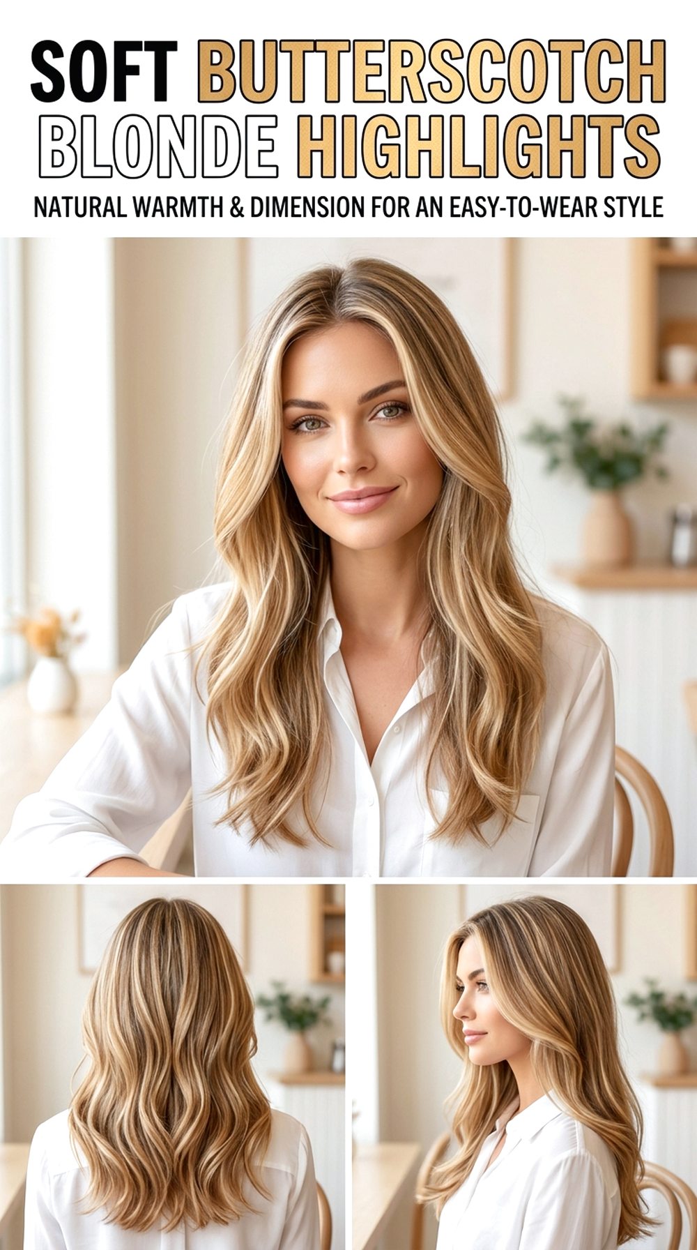 Soft Butterscotch Blonde Highlights