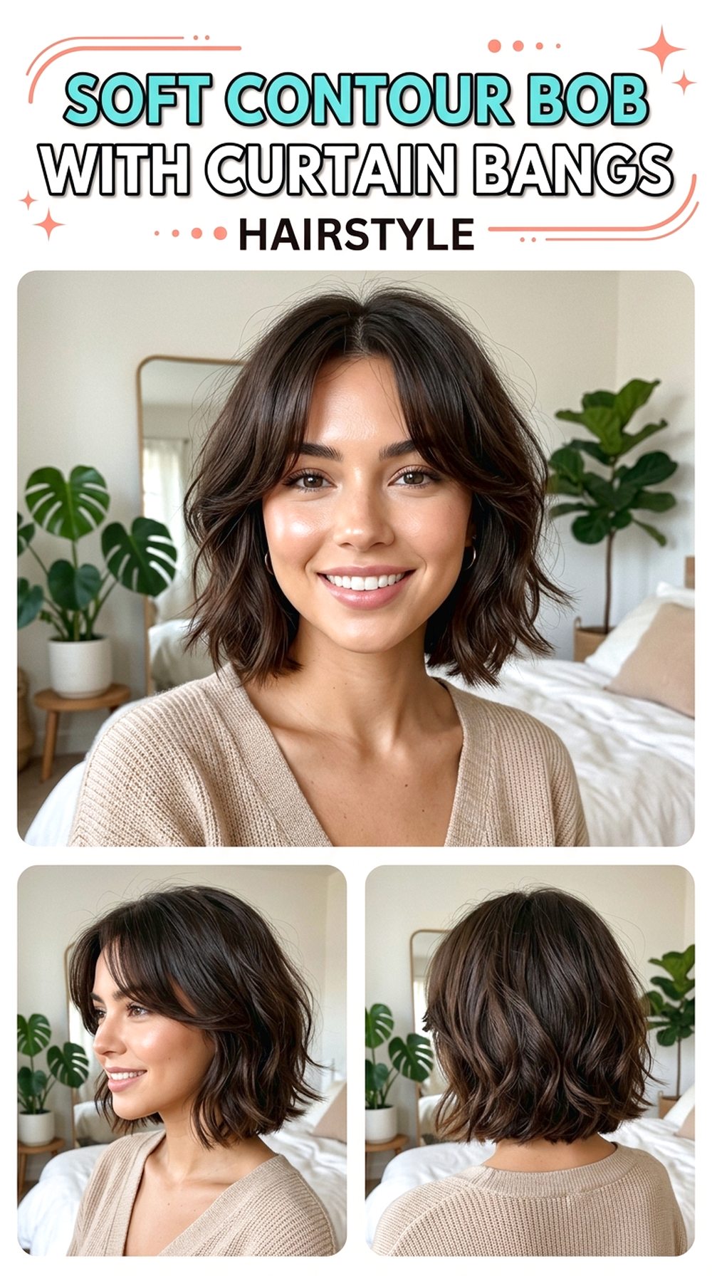 Soft Contour Bob With Curtain Bangs