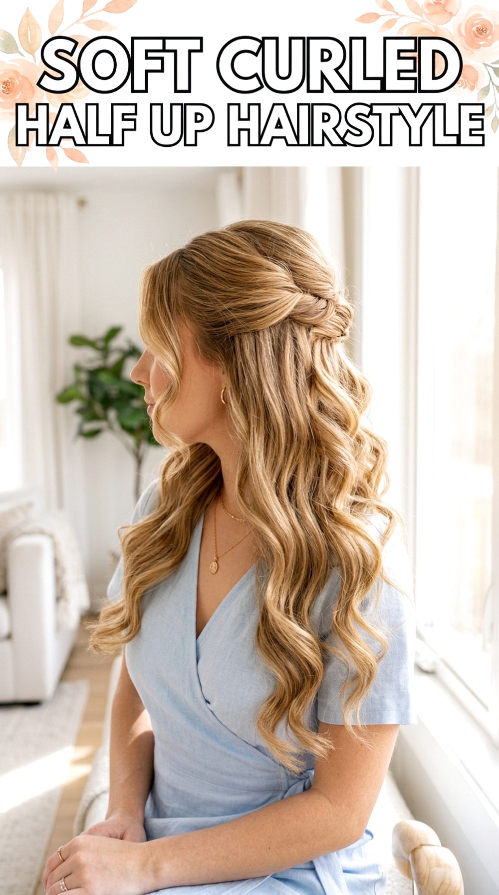 Soft Curled Half Up