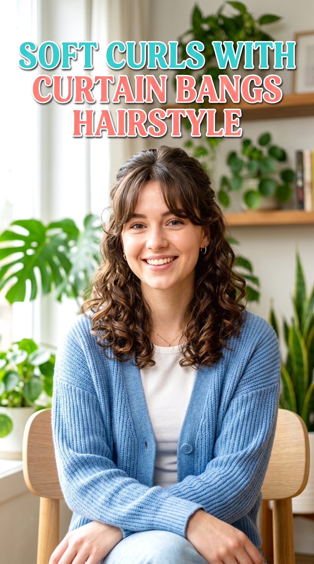 Soft Curls With Curtain Bangs