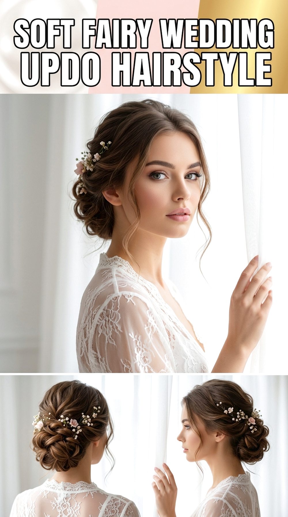 Soft Fairy Wedding Updo Hairstyle