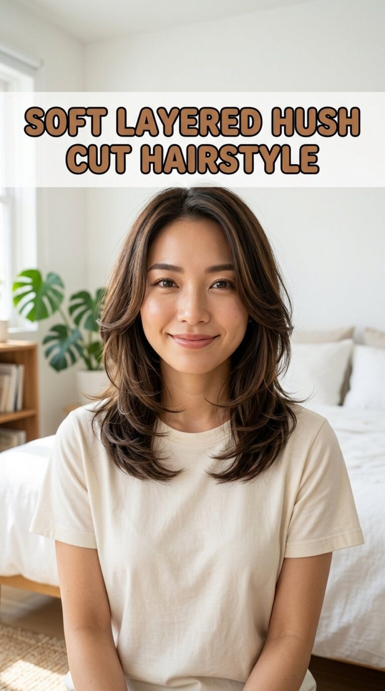 Soft Layered Hush Cut Hairstyle