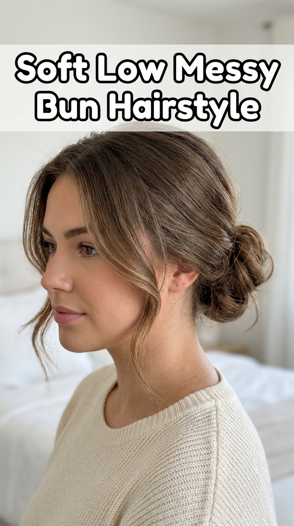 Soft Low Messy Bun Hairstyle