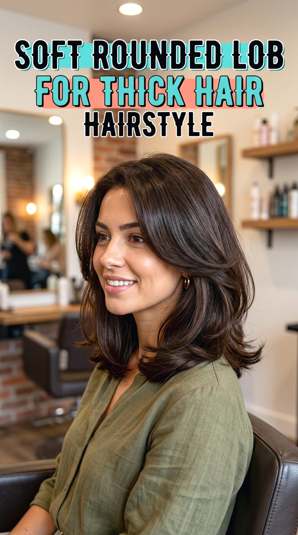 Soft Rounded Lob For Thick Hair