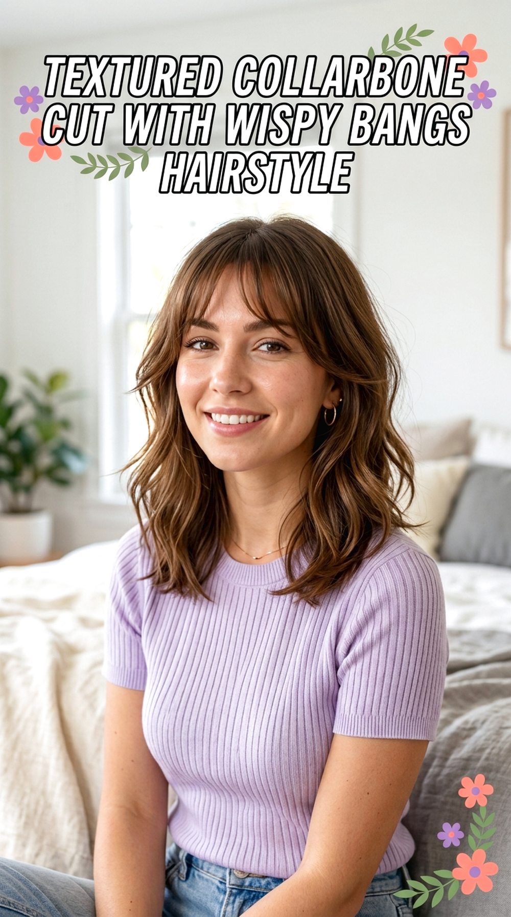 Textured Collarbone Cut With Wispy Bangs