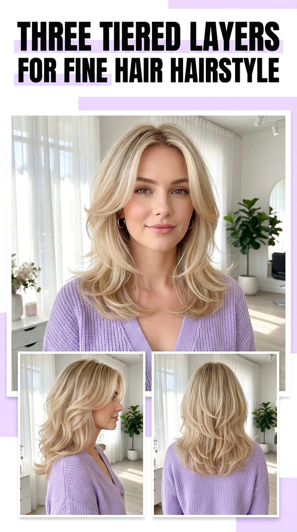 Three Tiered Layers For Fine Hair