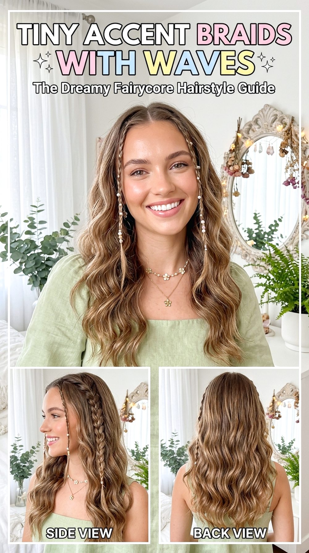 Tiny Accent Braids With Waves