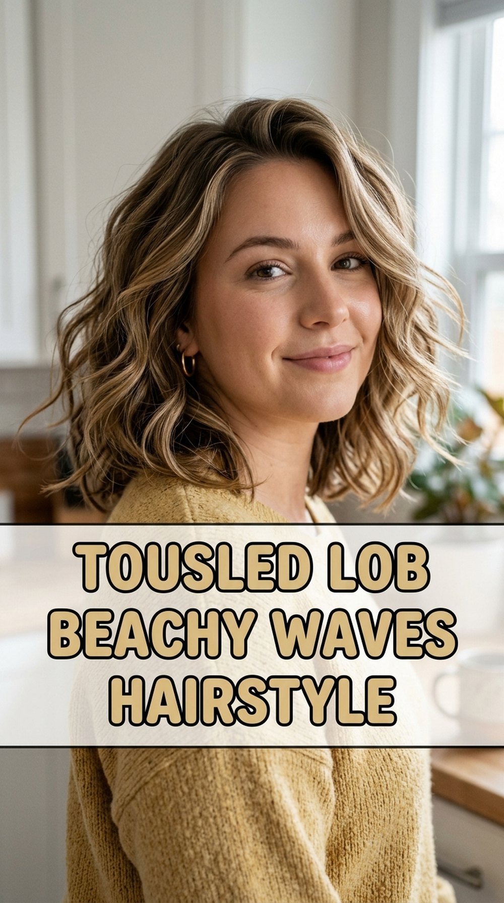 Tousled Lob Beachy Waves Hairstyle