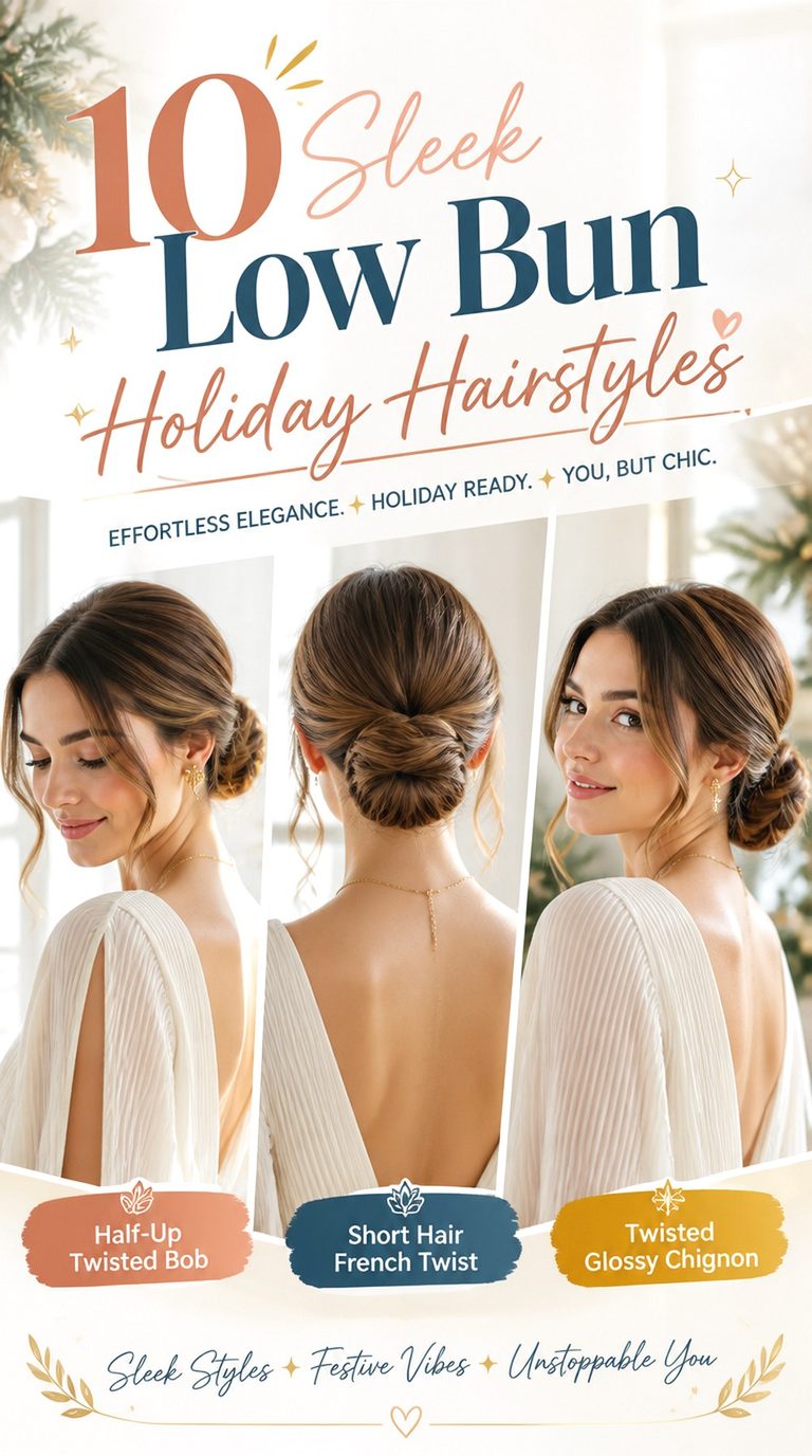 Sleek Low Bun Holiday Hairstyles