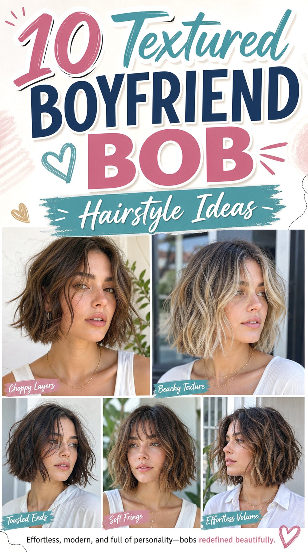Textured Boyfriend Bob Hairstyle Ideas