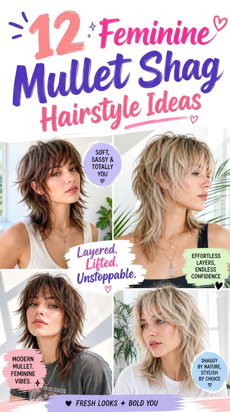 Feminine Mullet Shag Hairstyle Ideas