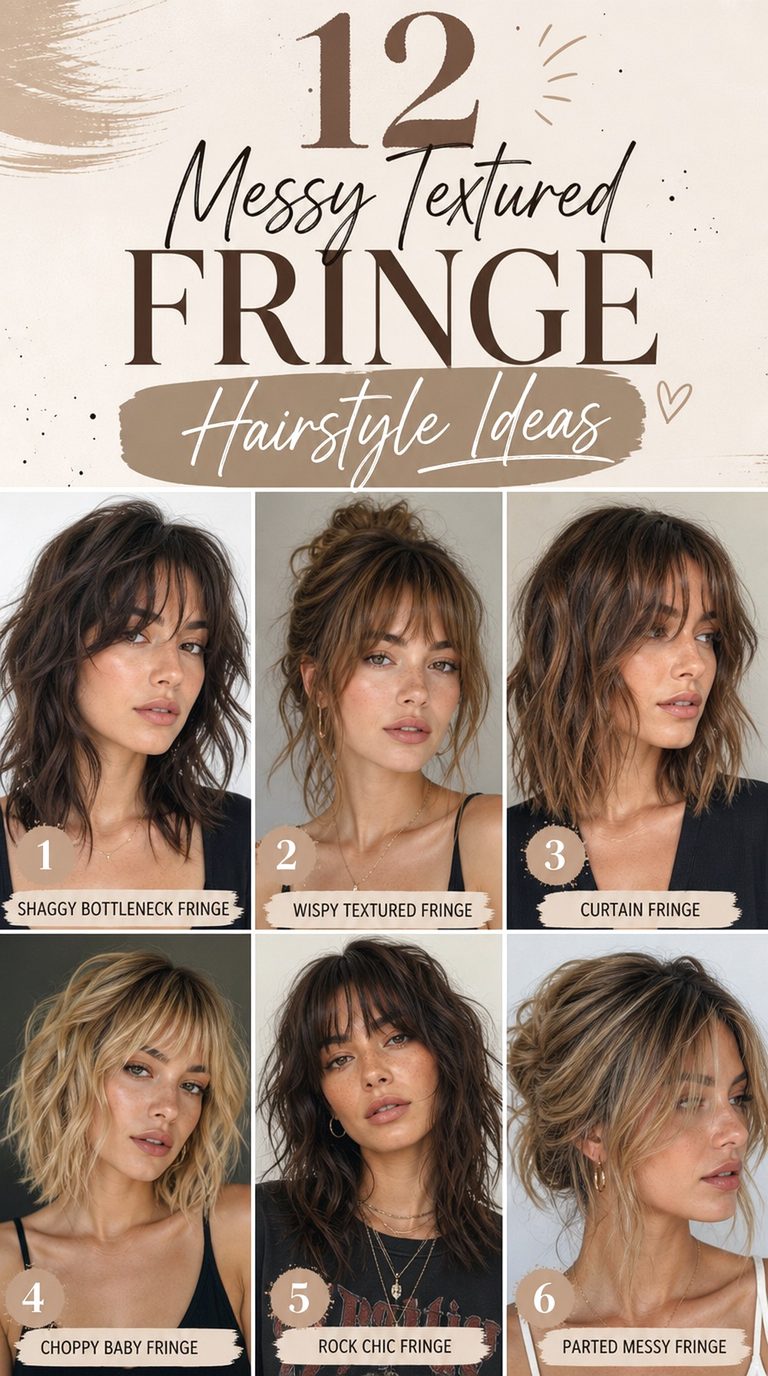 Messy Textured Fringe Hairstyle Ideas