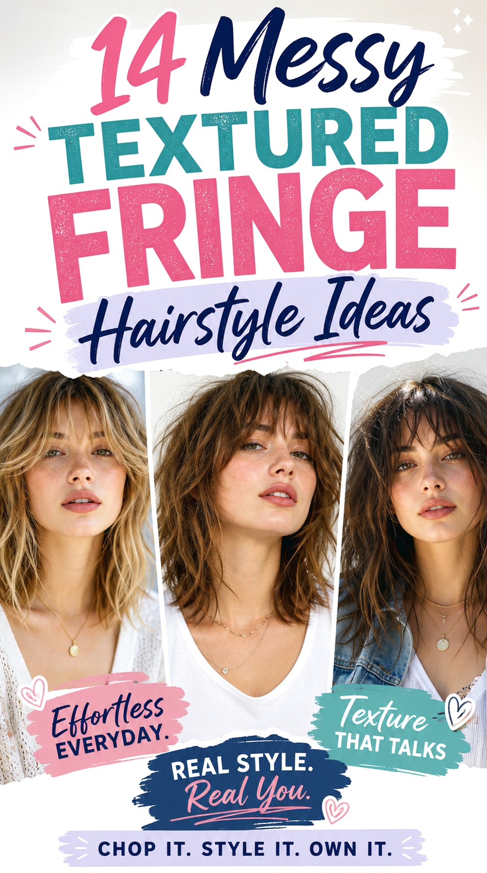 Messy Textured Fringe Hairstyle Ideas