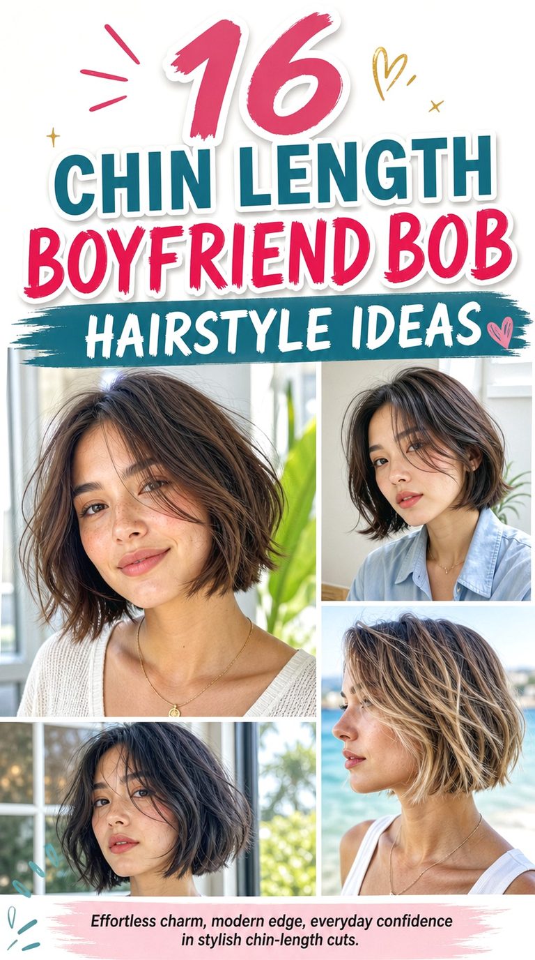Chin Length Boyfriend Bob Hairstyle Ideas