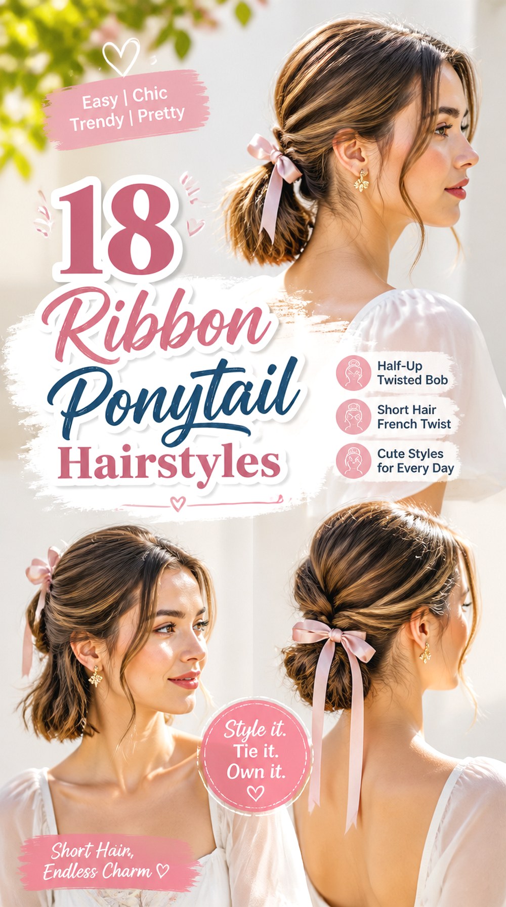Ribbon Ponytail Hairstyles