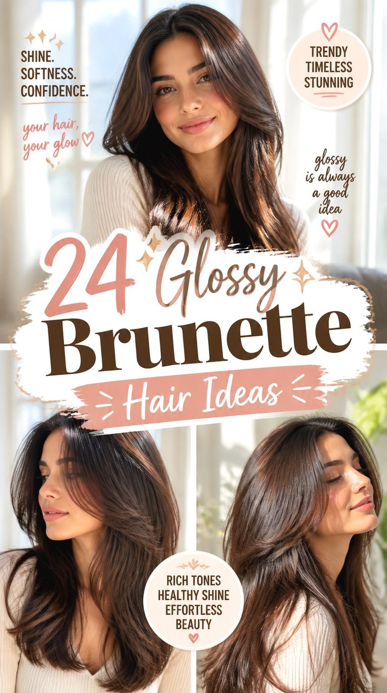 Glossy Brunette Hair Ideas