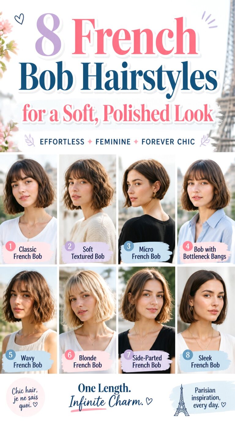 French Bob Hairstyles for a Soft- Polished Look