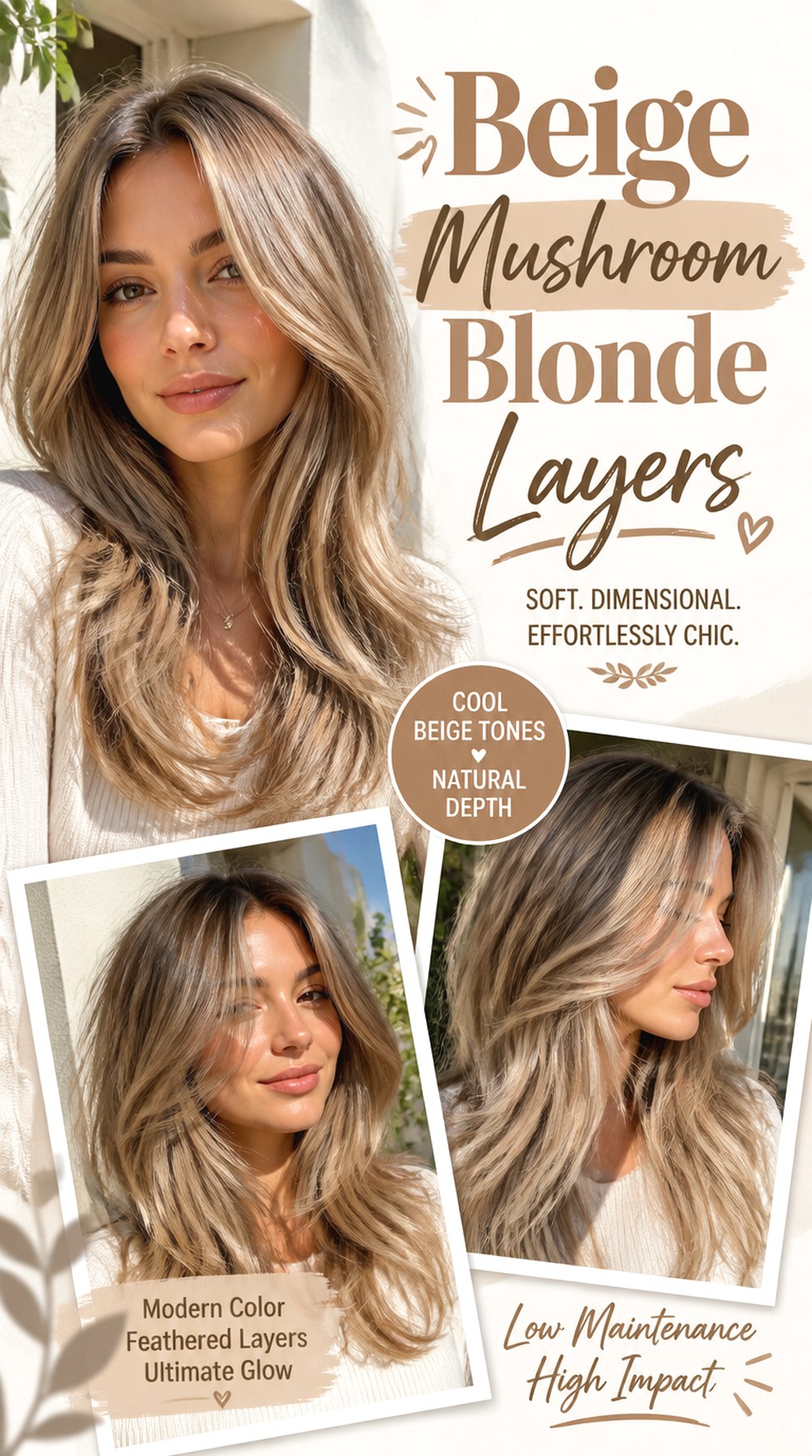 Beige Mushroom Blonde Layers
