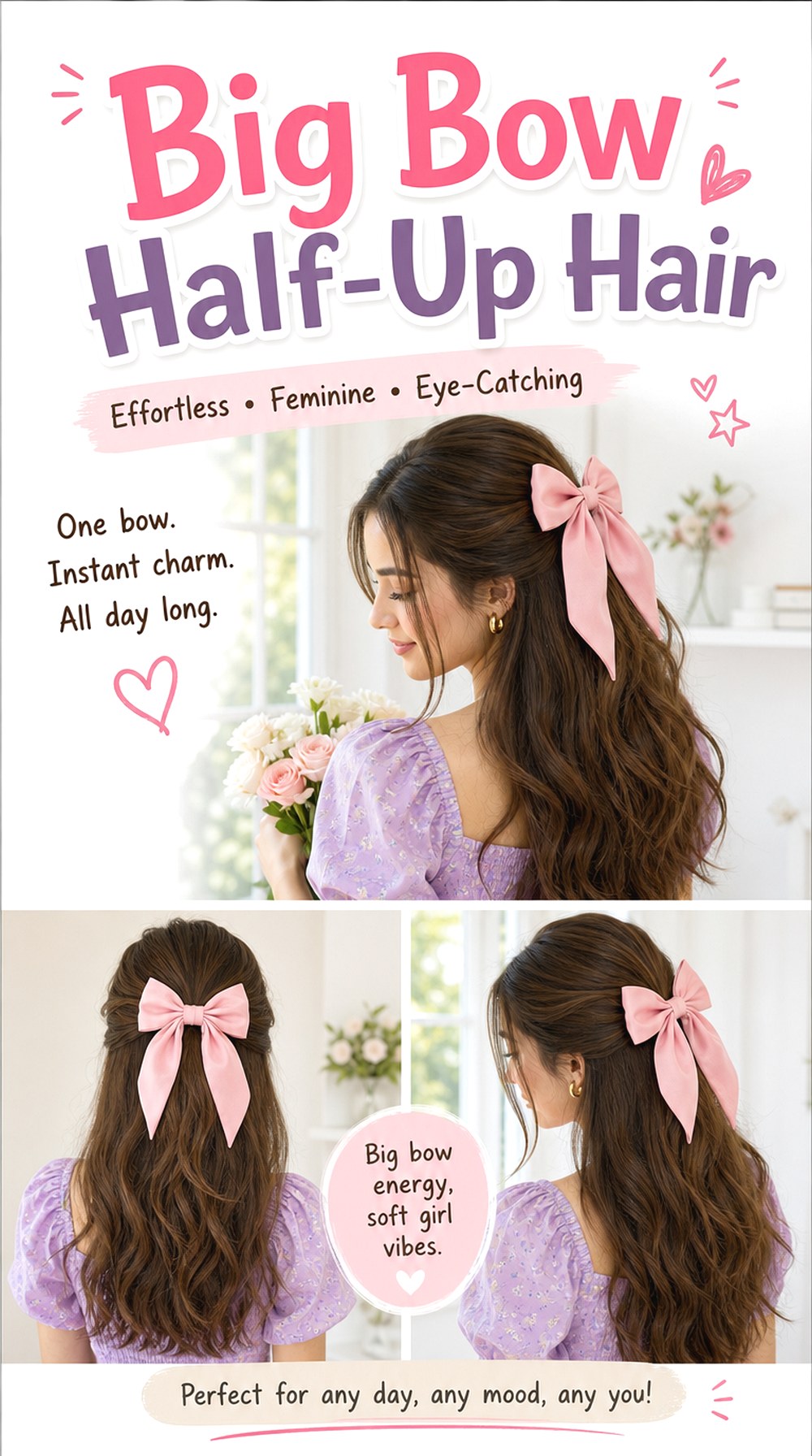 Big Bow Half-Up Hair