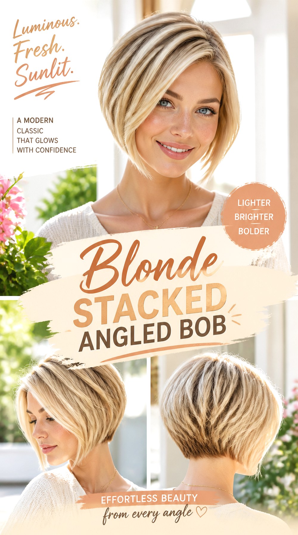 Blonde Stacked Angled Bob
