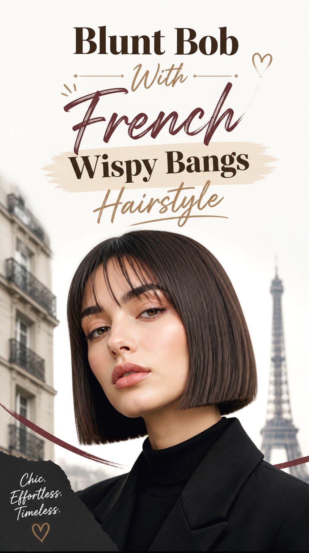 Blunt Bob With French Wispy Bangs