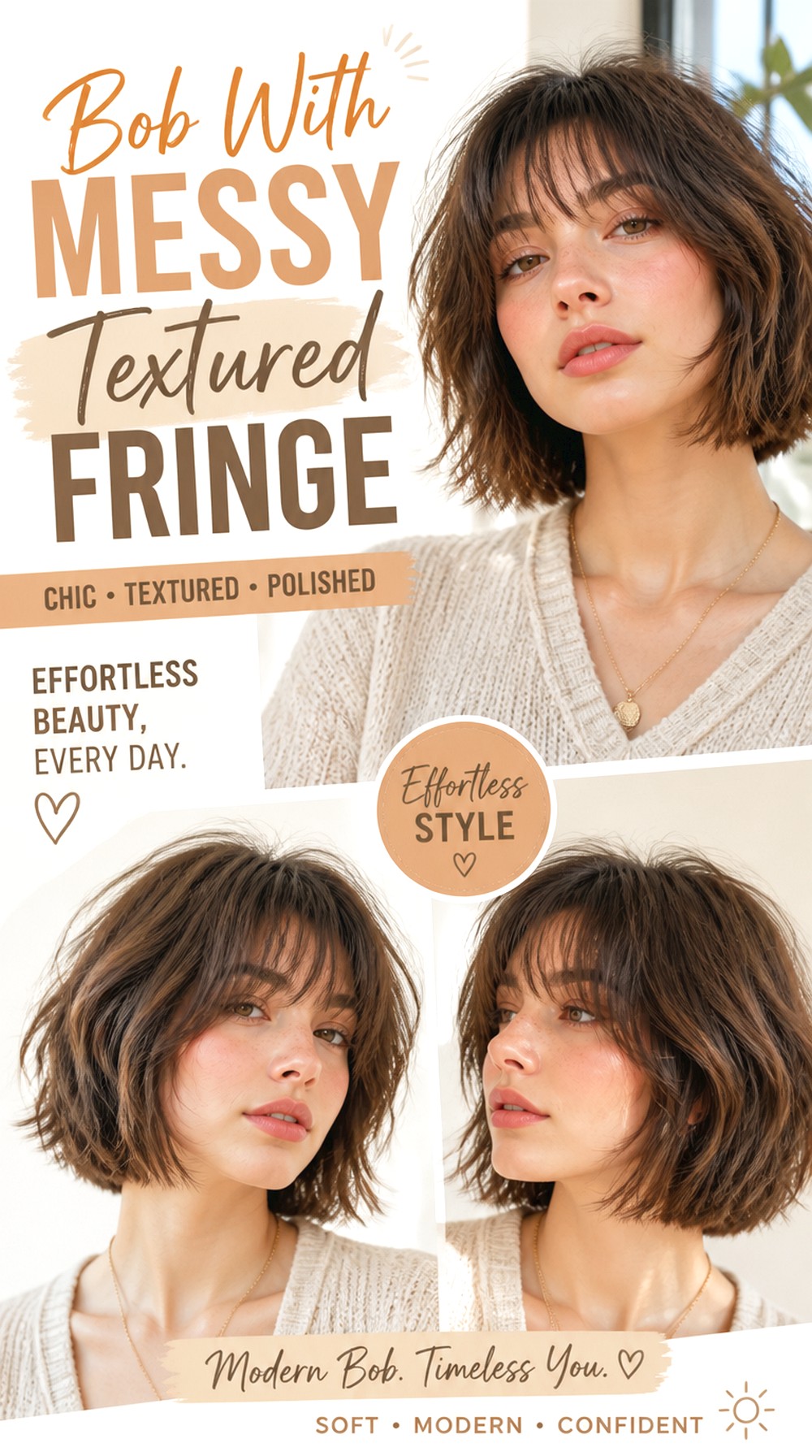 Bob With Messy Textured Fringe