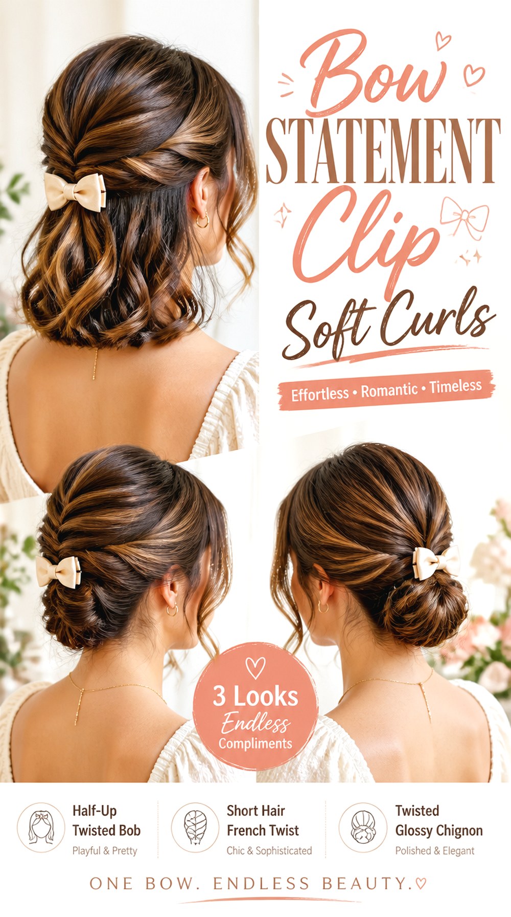 Bow Statement Clip Soft Curls