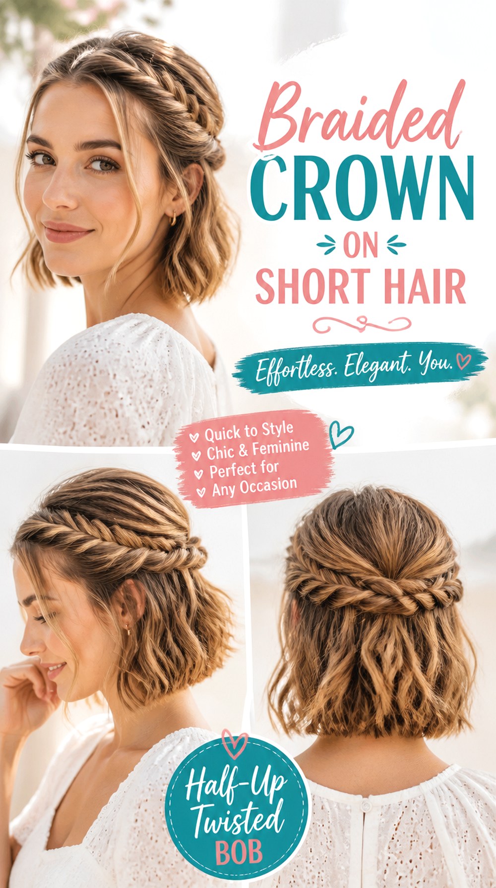Braided Crown On Short Hair