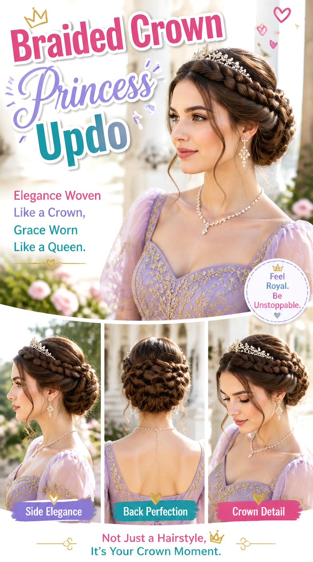 Braided Crown Princess Updo