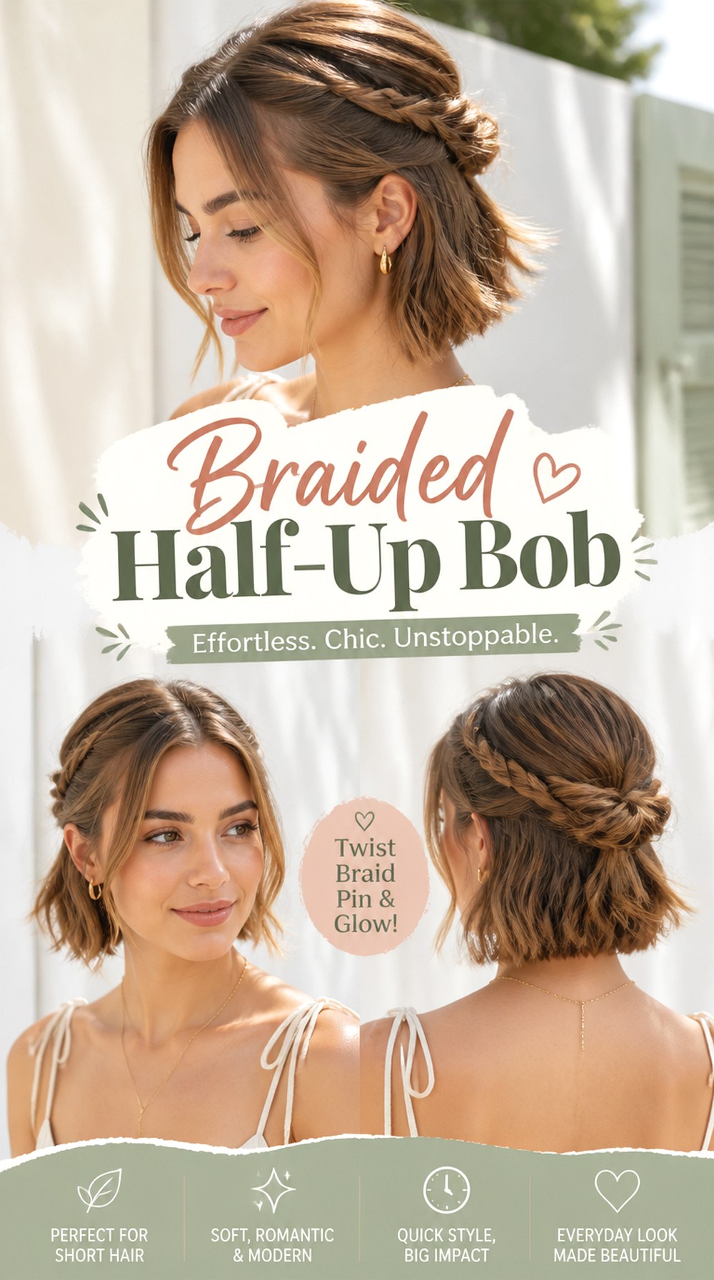 Braided Half-Up Bob
