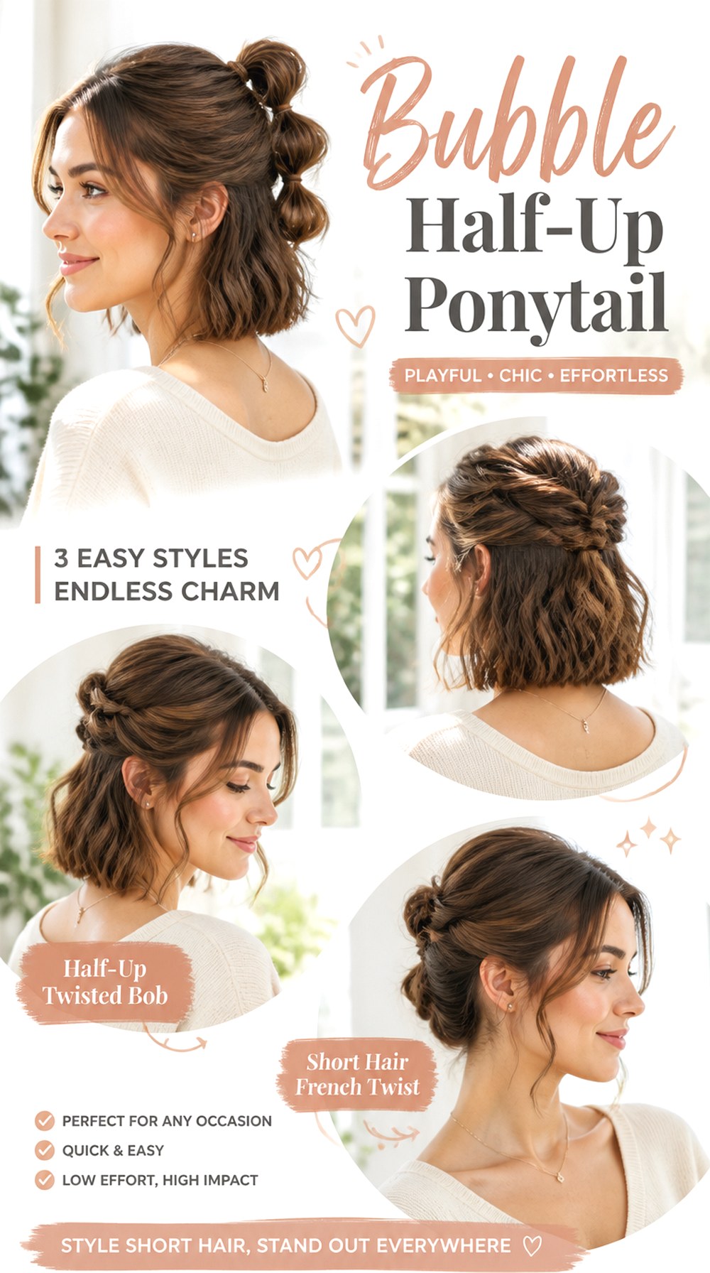 Bubble Half-Up Ponytail