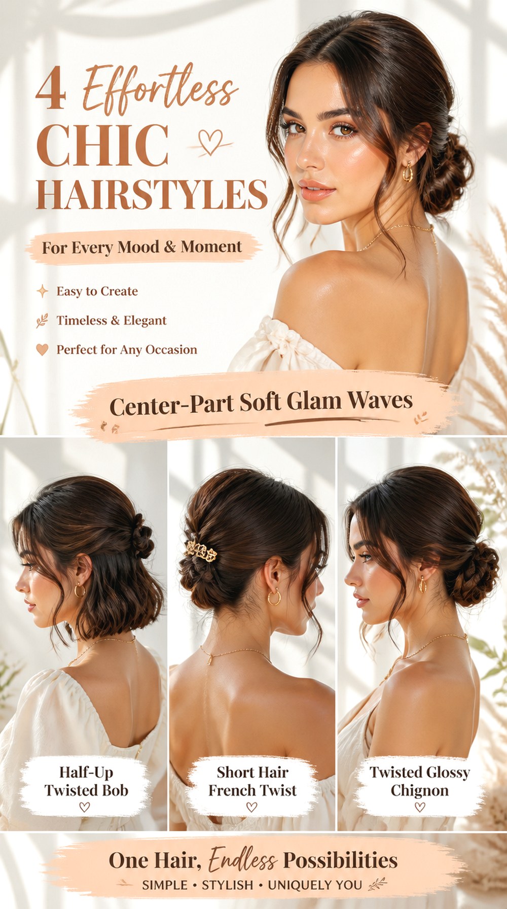 Center-Part Soft Glam Waves