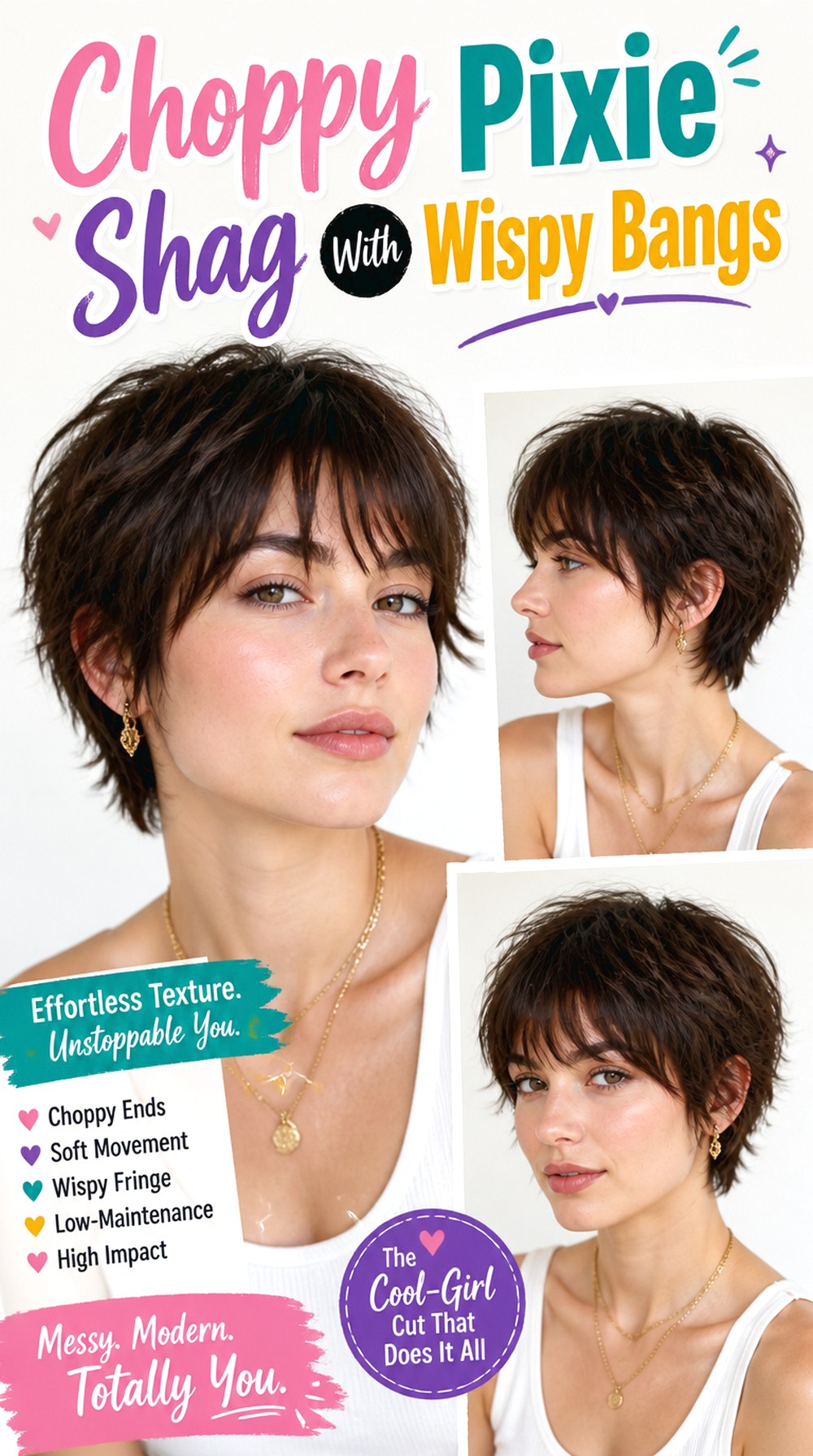 Choppy Pixie Shag With Wispy Bangs