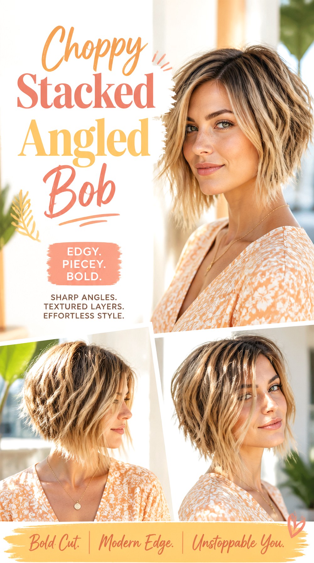 Choppy Stacked Angled Bob