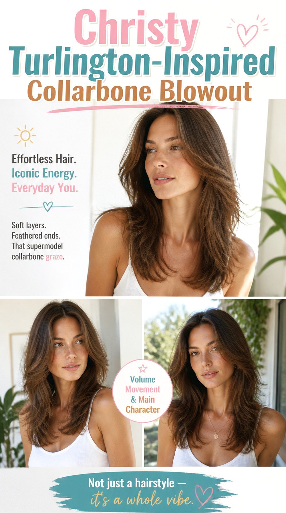 Christy Turlington-Inspired Collarbone Blowout