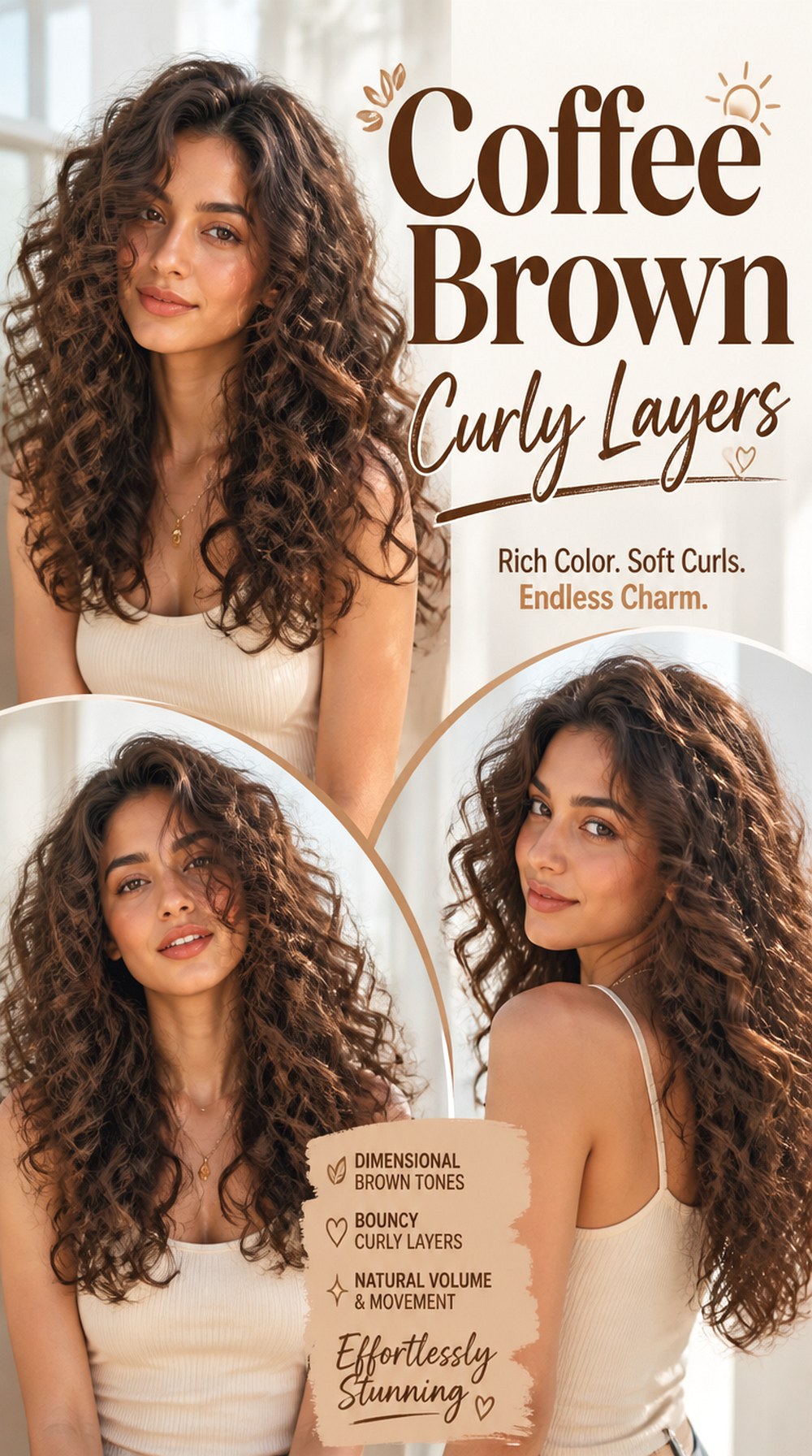 Coffee Brown Curly Layers