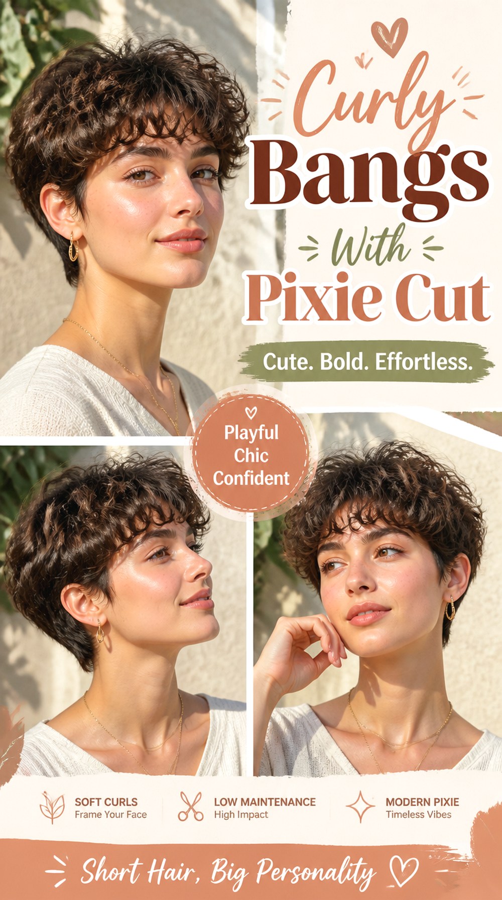 Curly Bangs With Pixie Cut