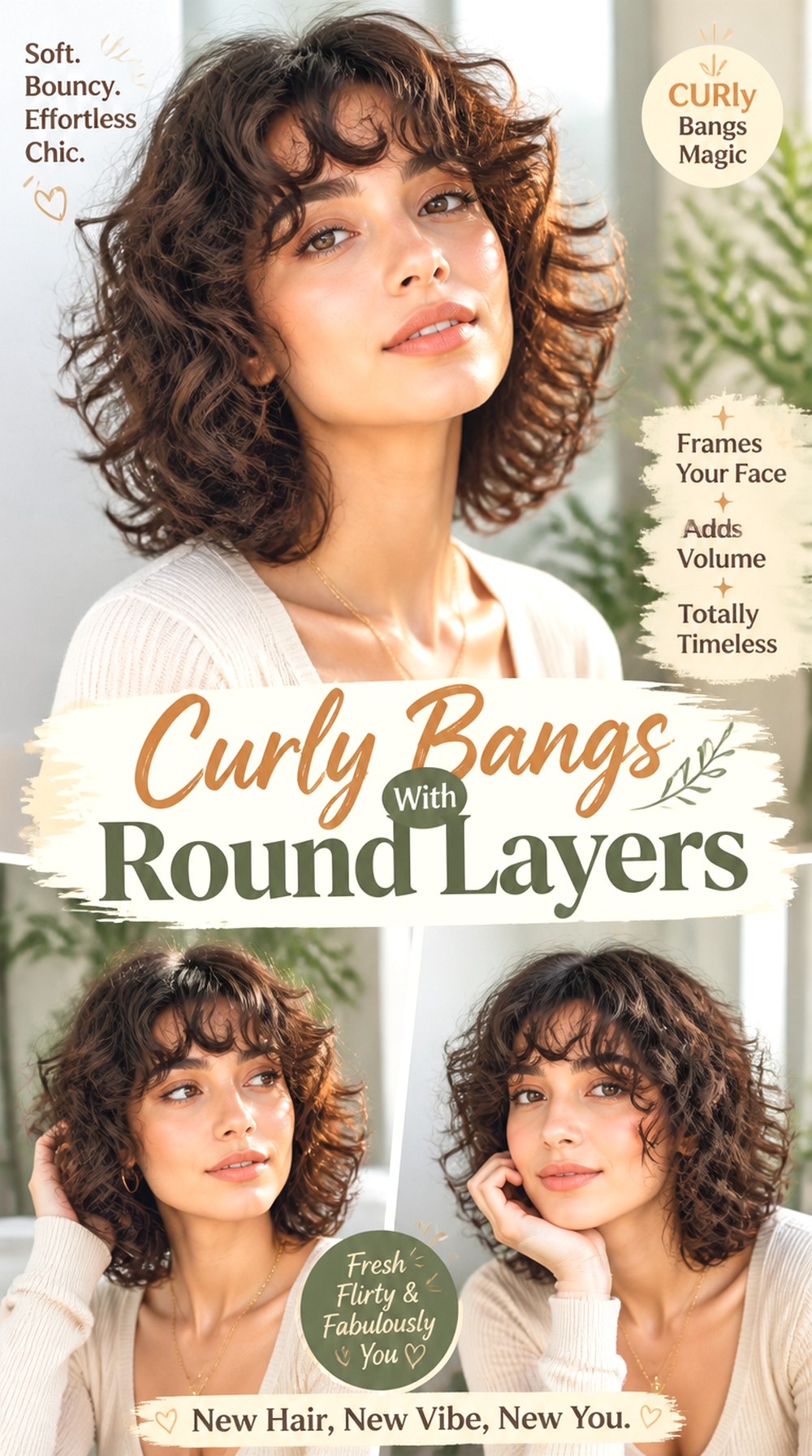 Curly Bangs With Round Layers